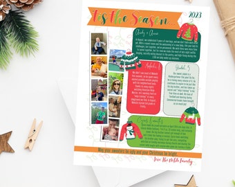 Editable Christmas Family Newsletter Template - Year in Review (Digital Download)