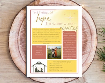 Editable Christmas Family Newsletter Template - Year in Review (Canva, Printable)