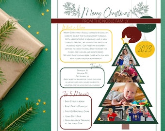 Editable Christmas Family Newsletter Template - Year in Review (Digital Download)