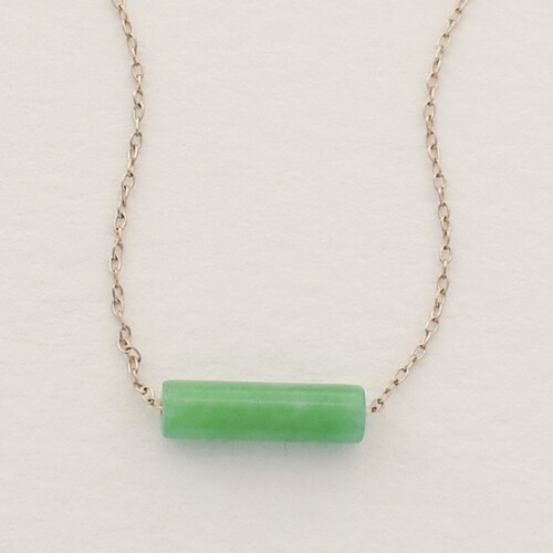 Dainty Jade Bar Necklace 14K Gold Filled Rose Gold Filled Etsy
