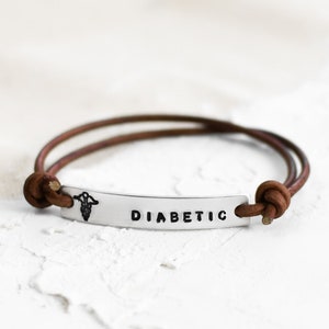 Leather wrap medical bracelet discount