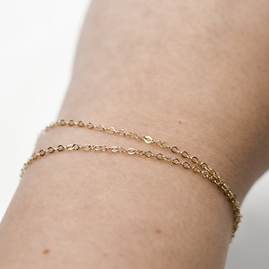 Wrapped Chain Bracelet | 14k Gold, Silver Cable Bracelet | Wrap Layering Bracelet for Women