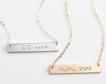 Personalized Necklace for Grandma | Birthday Gift for Gigi, Nana | 14k Gold Filled or Sterling Silver Pendant