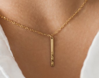 Custom Roman Numeral Bar Necklace