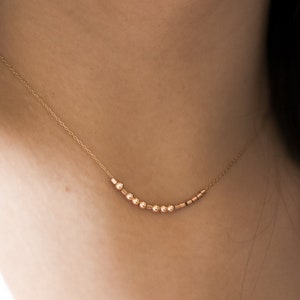 Custom Morse Code Necklace in 14k Gold or Sterling Silver • Personalized Beaded Necklace Gift for Mom or Sister