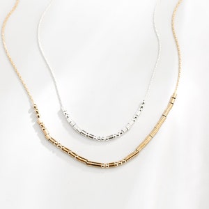 Best Friends Personalized Morse Code Necklace • Personalized Dainty Necklace • 14k Gold, Silver Necklace Gift for Friend