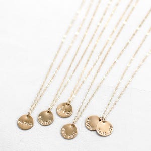 Personalized Disc Necklace: Custom Name, 14k Gold Filled or Sterling Silver