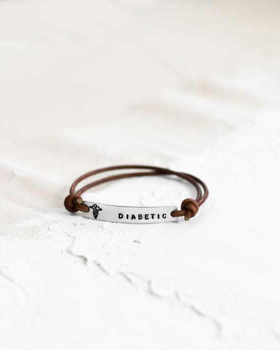 Leather wrap medical bracelet sale
