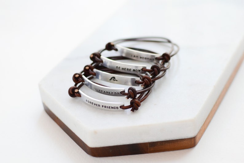 SEMICOLON keep going inspirational motivational leather bracelet unisex adjustable personalized bracelet for women