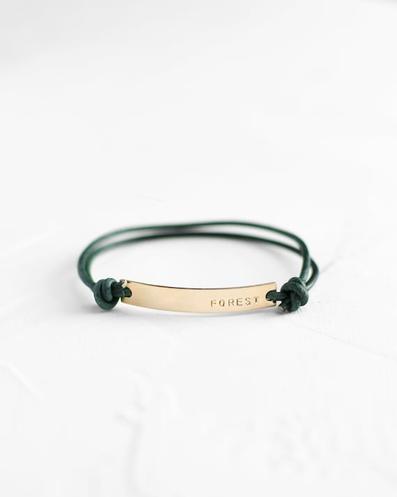 Gold, Silver Personalized Adjustable Leather Bracelets