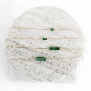 Minimalistische Jade Anhänger Halskette - Zierliche Gold Filled Halskette - Jeden Tag Edelstein Anhänger Halskette - Jade Halskette Geschenk für Frauen