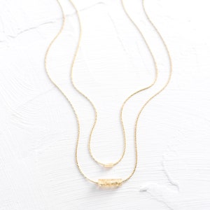 Citrine Gemstone Pendant Necklace, Gold, Silver Bar Necklace, November Birthstone Necklace, Dainty Crystal Necklaces for Women, Gift for Her