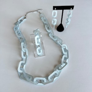 Statement Halskette mit Acryl Ohrringe und Armband Set, Geburtstagsgeschenk