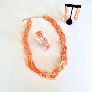 Statement Halskette mit Acryl Ohrringe und Armband Set, Geburtstagsgeschenk
