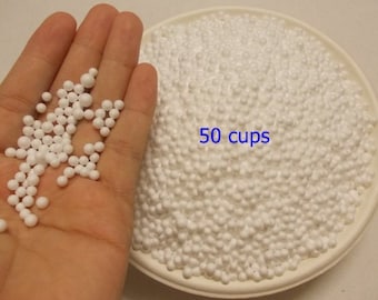 50 Cups/500oz Wholesale (Size 3-4 mm) Tiny Styrofoam Balls --Styrofoam Craft, Styrofoam Snow, White Styrofoam balls.