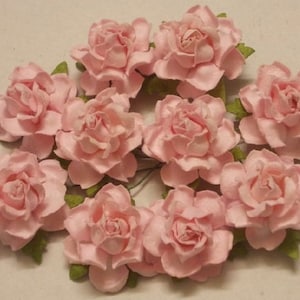 10 Papierblumen (Größe 2,5 cm) Maulbeerbaum Papier Handwerk Blume, Papierblume Handwerk Hochzeit, Hochzeit, Veranstaltungen, Blumensträuße und Kunsthandwerk, rosa Rosen.