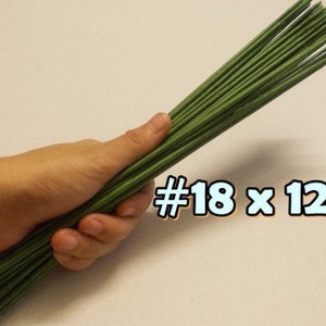 50 Stems Large-Gauge18 Length 12 X 3 mm Floral Wire Flower Stem Artificial, Artificial Stems, Floral Stem, Green Wire Stems. image 2