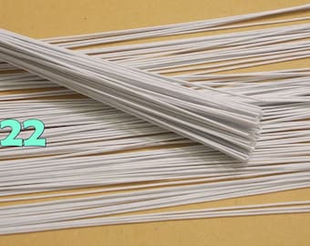 Tiges de fil 100 - Jauge # 22 - (Longueur 12 « X 1 mm) Tige de fleur de fil floral artificielle, tiges artificielles, tige florale, tiges de fil blanc.