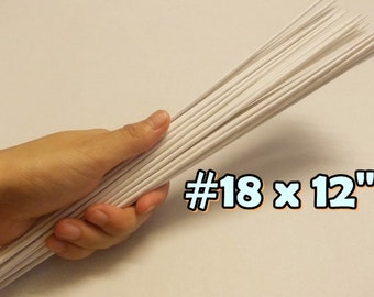 10 Stems Large-Gauge#18- (Length 12" X 3 mm) Floral Wire Flower Stem Artificial, Artificial Stems, Floral Stem, White Wire Stems.