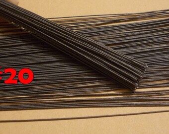 100 Wire Stems--Gauge#20-- (Length 12" X 1.15 mm) Floral Wire Flower Stem Artificial, Artificial Stems, Floral Stem, Brown  Wire Stems.