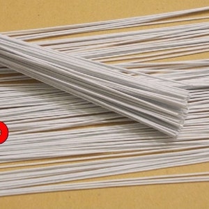 400 hastes de arame - calibre nº 20 - (comprimento 12" x 1,15 mm) Haste de flor de arame floral artificial, hastes artificiais, haste floral, hastes de arame branco.