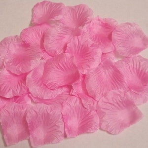 Bright Pink Satin Rose Petals (100, 2 inch)