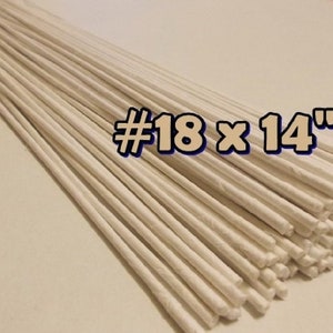 50 Stems Large-Gauge#18- (Length 14&quot; X 3 mm) Floral Wire Flower Stem Artificial, Artificial Stems, Floral Stem, White Wire Stems.