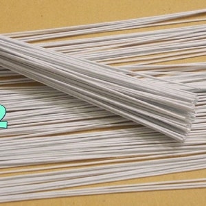 100 White Floral Wire Stems: Paper Covered, Gauge #22, 12 Inch