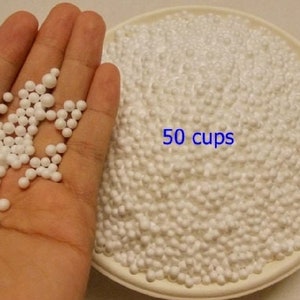 50 Cups/500oz Wholesale (Size 3-4 mm) Tiny Styrofoam Balls --Styrofoam Craft, Styrofoam Snow, White Styrofoam balls.