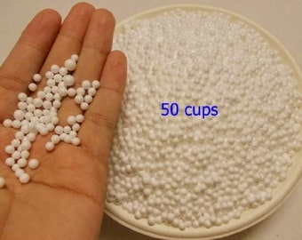 White Styrofoam Balls: Tiny Craft Snow (50 Cups/500oz)