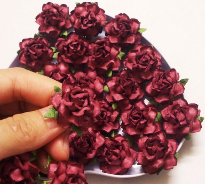 25 Paper Flowers size 1 Mulberry Paper Craft Flower Etsy