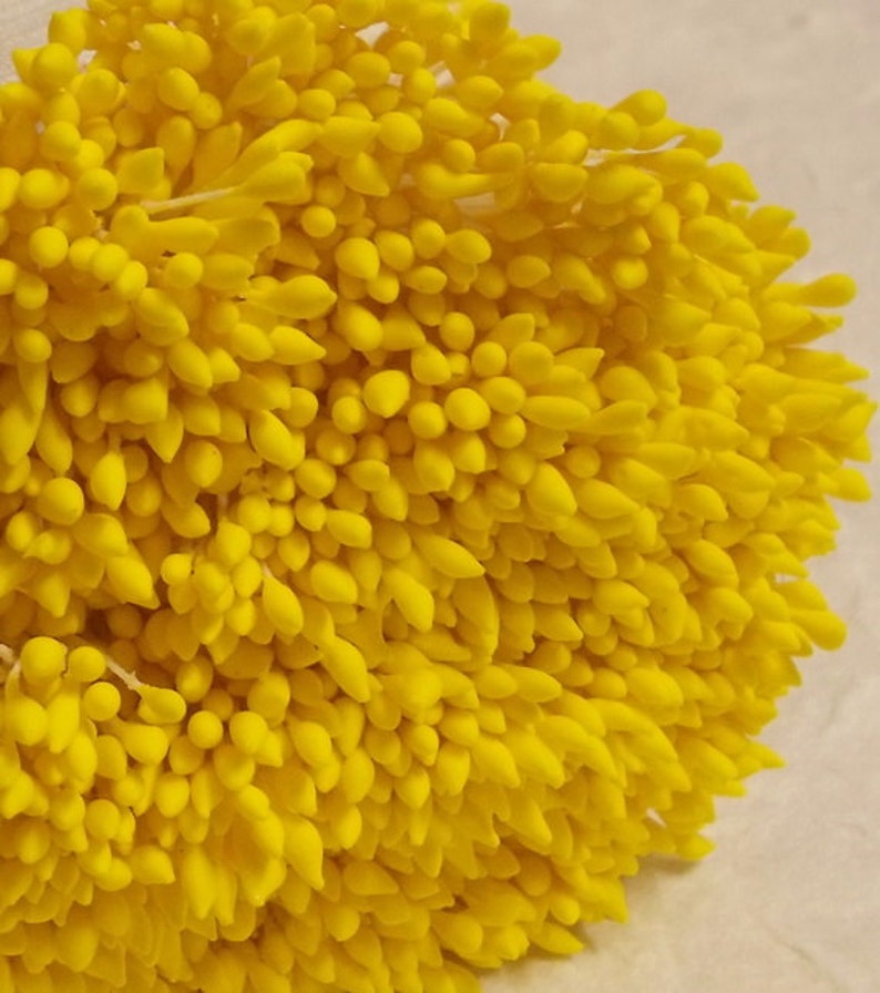 Size spacial length 8 cm Artificial Stamen Yellow 500 Heads250 Pcs Carpel Millinery Flower Stamens. Water Droplets Shape