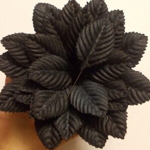 100 Big Leaf (Size 1.25&quot;x2&quot;) Mulberry Paper Craft Leaves, Paper leaf, Black Leaf.