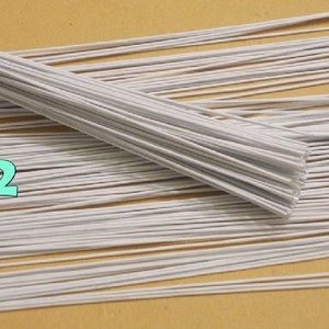 400 White Floral Wire Stems: Paper Covered, Gauge #22, 12-Inch