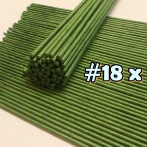 50 Stems Large-Gauge18 Length 12 X 3 mm Floral Wire Flower Stem Artificial, Artificial Stems, Floral Stem, Green Wire Stems. image 5