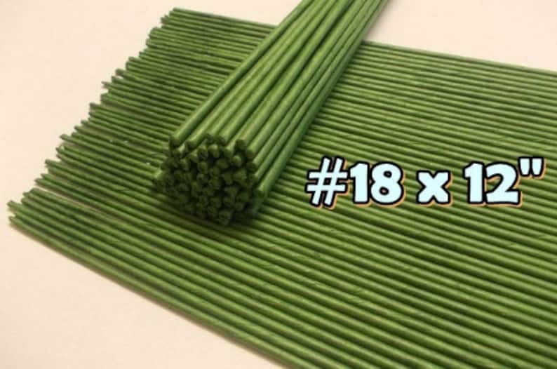 50 Stems Large-Gauge18 Length 12 X 3 mm Floral Wire Flower Stem Artificial, Artificial Stems, Floral Stem, Green Wire Stems. image 5