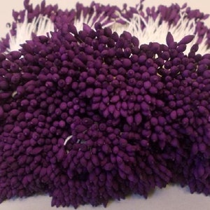 2000 Köpfe / 1000 Stück (Größe räumliche Länge 8 cm) Wassertropfenform - Künstliche Staubblätter, Karpel, Pflaumenviolette Blütenstempel.