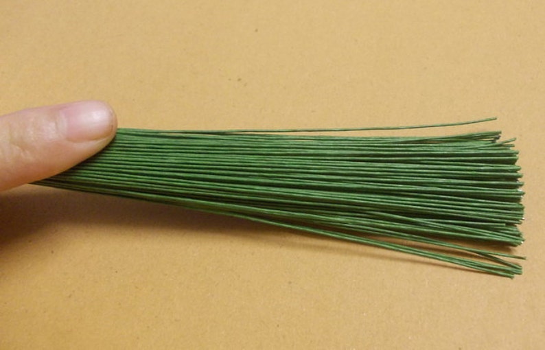 Floral Wire Flower Stem Artificial Floral Stem Length 12 X 1 mm Artificial Stems Gauge#22-- Wire Stems,100 PCS Green Wire Stems.