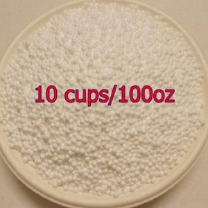 Venta al por mayor (tamaño 2-3 mm = cantidad 10 tazas/100 oz) Pequeñas bolas de poliestireno: bolas de poliestireno para slime, nieve de poliestireno, bolas de poliestireno blancas.