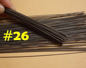 400 Wire Stems--Gauge#26-- (Length 12" X 0.65 mm) Floral Wire Flower Stem Artificial, Artificial Stems, Floral Stem, Brown Wire Stems.