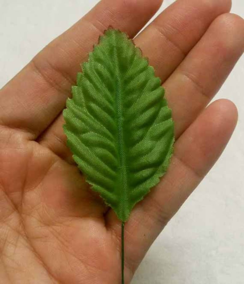Fabric Craft Leaves 5o Big Leaf Green Leaf. Leaf Satin Size 1.5x2.5 Fabric Craft Flower