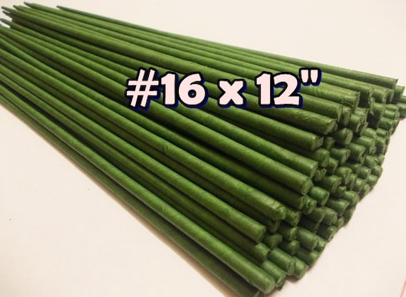 50 Stems Large-gauge16 length 12 X 5 Mm Floral Wire Flower Stem Artificial,  Artificial Stems, Floral Stem, Green Wire Stems. 