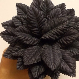 100 Big Leaf (Size 1.25&quot;x2&quot;) Mulberry Paper Craft Leaves, Paper leaf, Black Leaf.