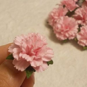 10 papieren bloemen (maat 1") Mulberry Paper Craft bloem, papieren bloem ambachtelijke bruiloft, anjer, bruiloft, lichtroze, papieren anjer.