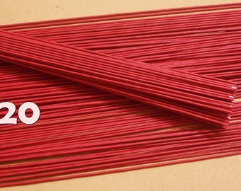 400 Wire Stems--Gauge#20-- (Length 12" X 1.15 mm) Floral Wire Flower Stem Artificial, Artificial Stems, Floral Stem, Red Wire Stems.