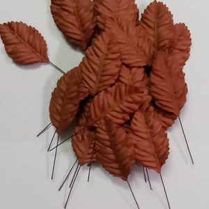 100 Big Leaf (Size 1.25&quot;x2&quot;) Mulberry Paper Craft Leaves, Paper leaf, Brown Leaf.