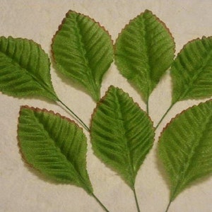 50Big Leaf (Size 1.25&quot;x2.35&quot;) Fabric Craft Leaves, Leaf Satin, Fabric Craft Flower, Green Leaf.