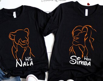 Simba and Nala Disney Couple Shirts 