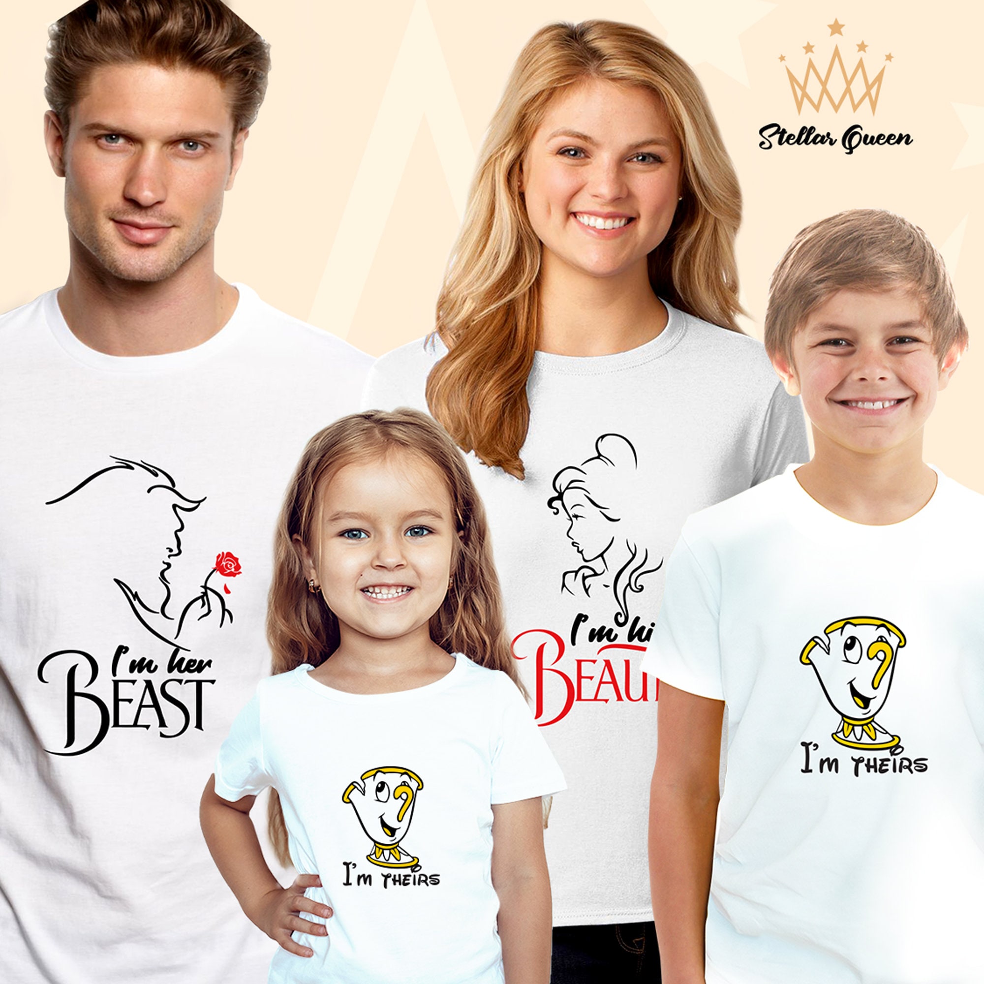 Beauty and The Beast Matching shirts Disney Family set Shirts Etsy