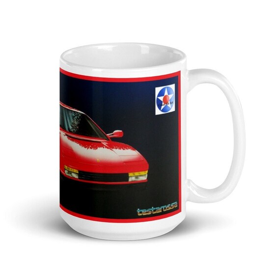 1984 Ferrari Testarossa -LARGE White glossy mug